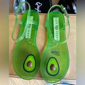 Lime green avocado sandals